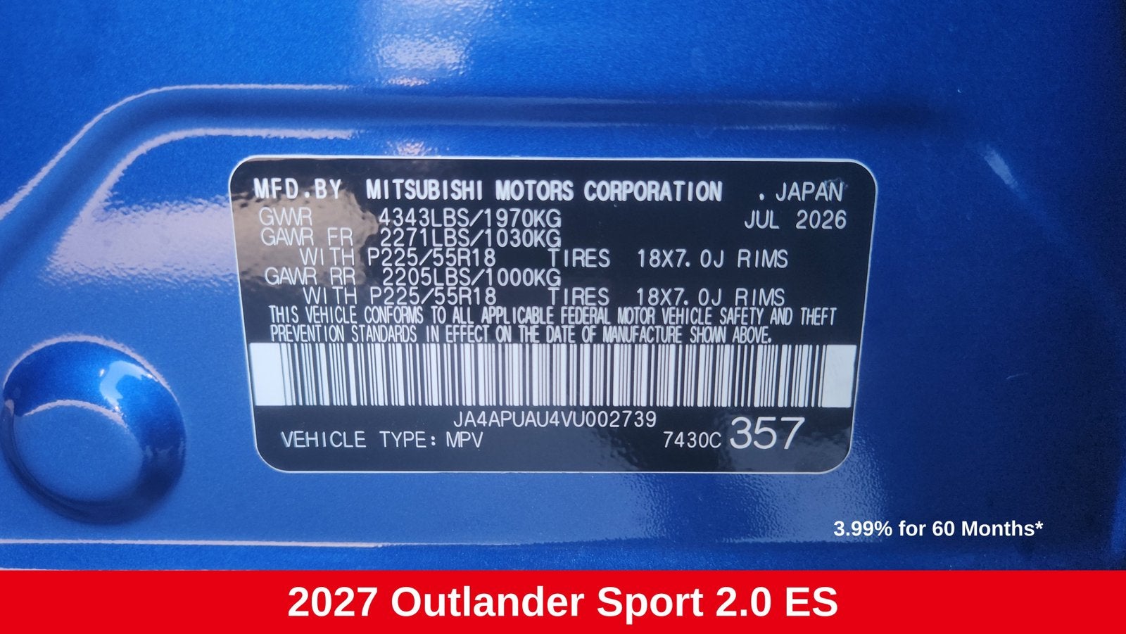 2027 Mitsubishi Outlander Sport 2.0 ES