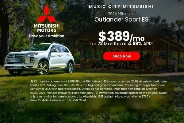 2026 Mitsubishi Outlander Sport ES $389/mo