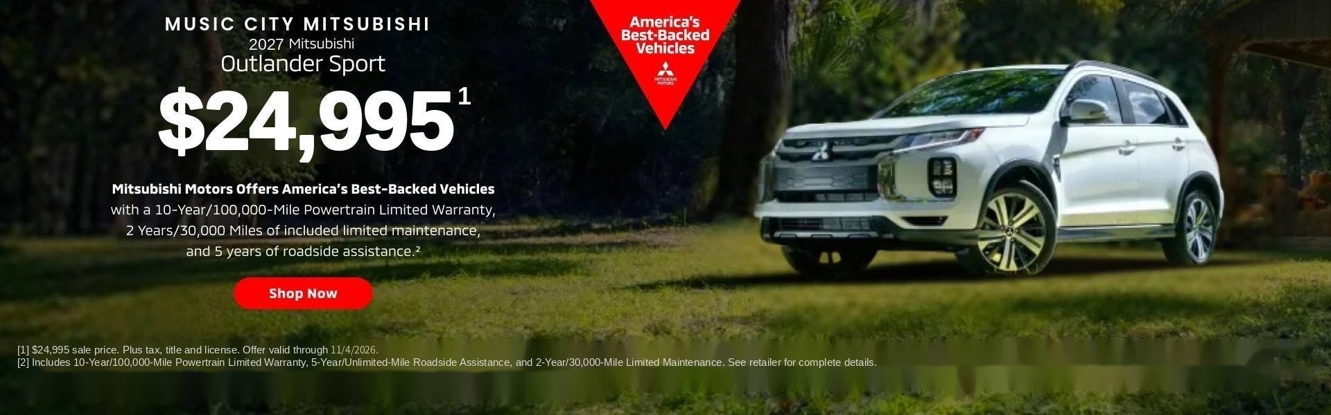 2027 Mitsubishi Outlander Sport $24,995