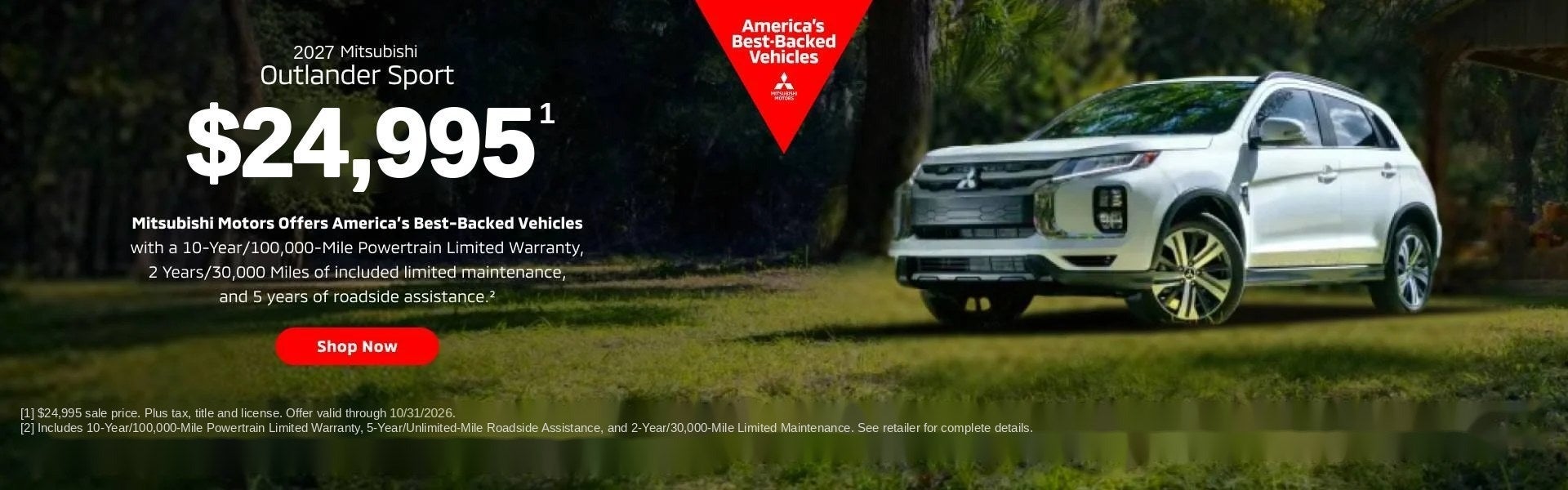 2027 Mitsubishi Outlander Sport $24,995
